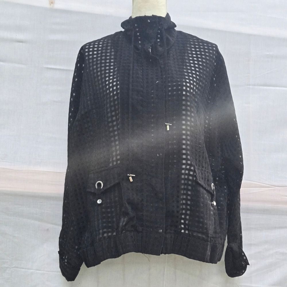 Erin London Black Utility Mesh Jacket